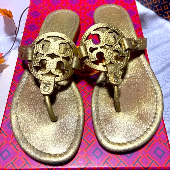 Tory Burch Shoes - Tory gold Miller sandals size 7